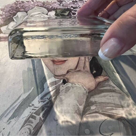 Set a 2 Clear Glass Paperweight Tiles - Picture 3 of 6